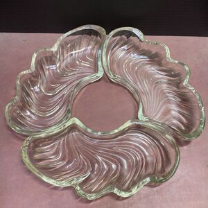 Vtg Mid-Century Kromex Lazy Susan Swirl Glass Divided Serving Tray Replacements